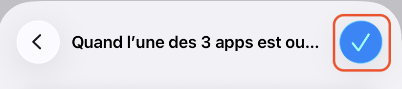 Écran de résumé de l'automatisation avec le bouton de validation entouré
