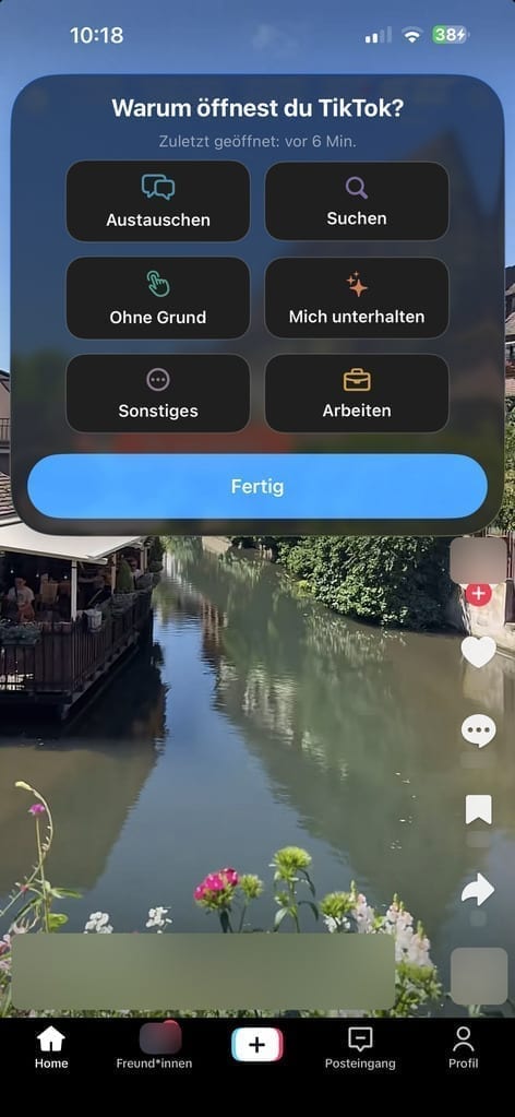 Die Frage „warum jetzt?“ beim Öffnen einer App auf dem iPhone, in pourquoi.app
