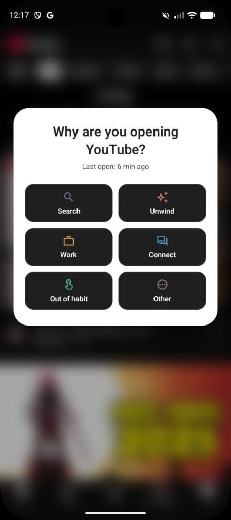 Android에서 앱을 열 때 나타나는 “왜 지금인가요?” 질문, pourquoi.app 화면
