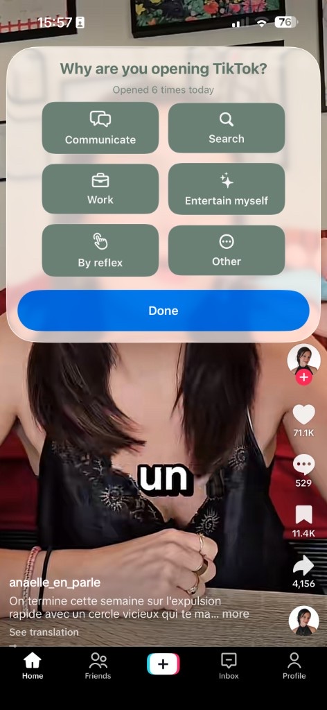 The question when you open an app