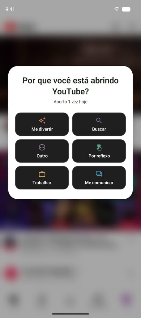 A pergunta «por que agora?» ao abrir um app no Android, no pourquoi.app